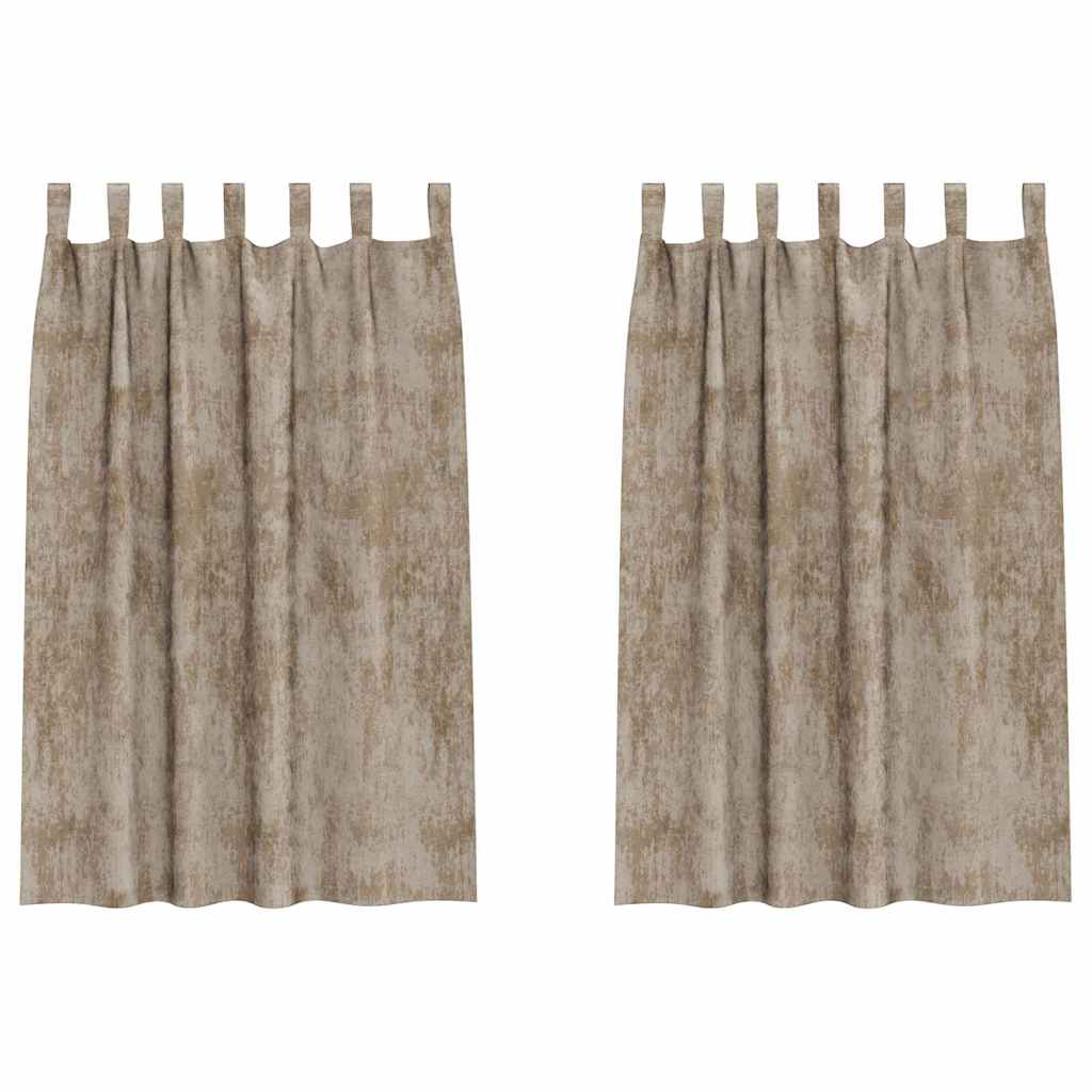Bársonyfüggönyök 2 pcs pezsgőszín 175 x 140 cm Bársony