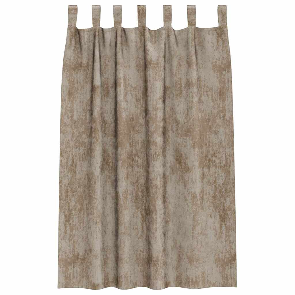 Bársonyfüggönyök 2 pcs pezsgőszín 175 x 140 cm Bársony