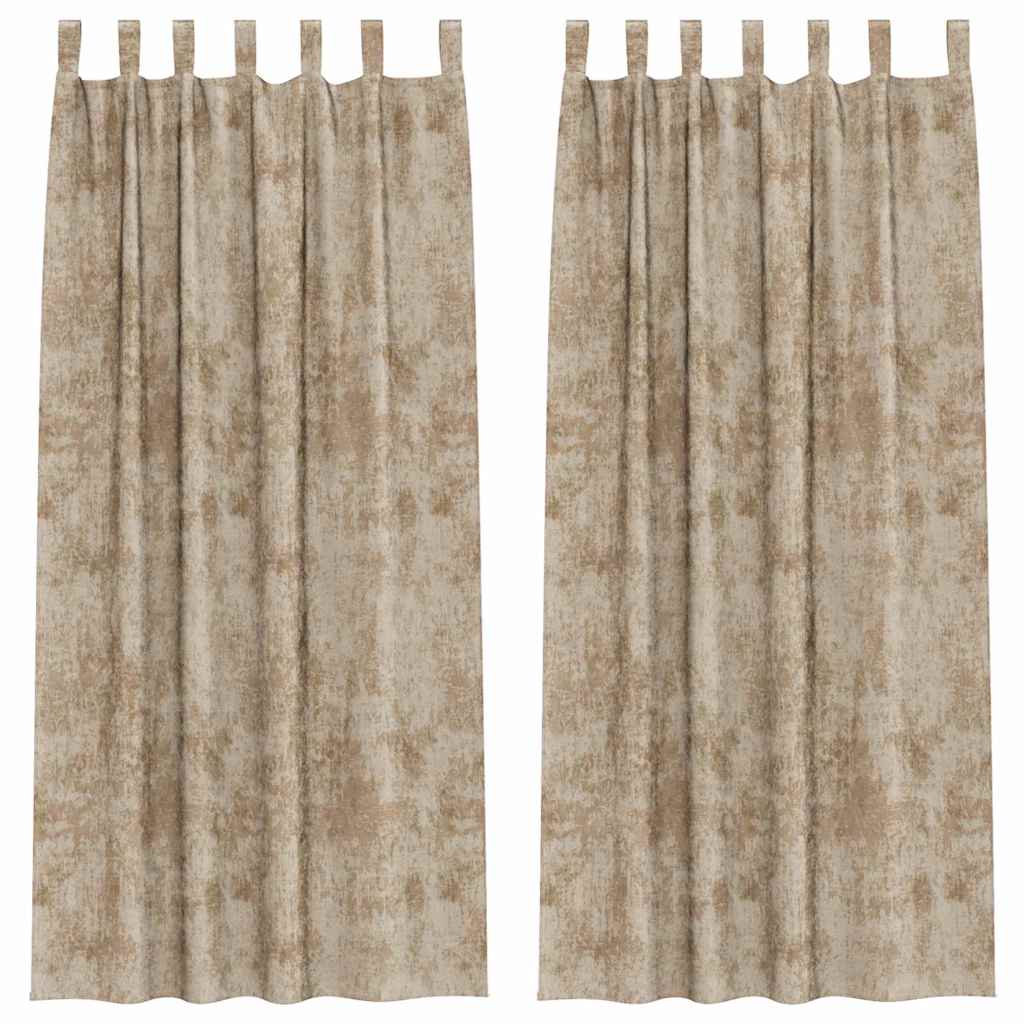 Bársonyfüggönyök 2 pcs pezsgőszín 225 x 140 cm Bársony