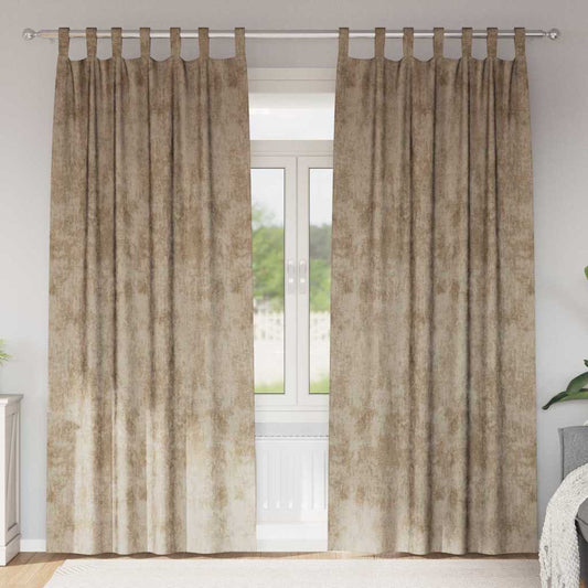 Bársonyfüggönyök 2 pcs pezsgőszín 260 x 140 cm Bársony