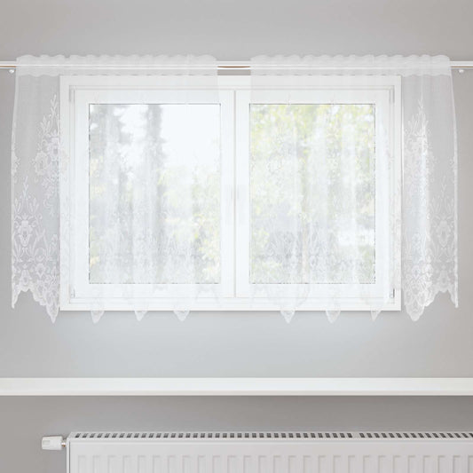 Csipkés Függöny függönyökkel Fehér 80 x 150 cm Poliészter
