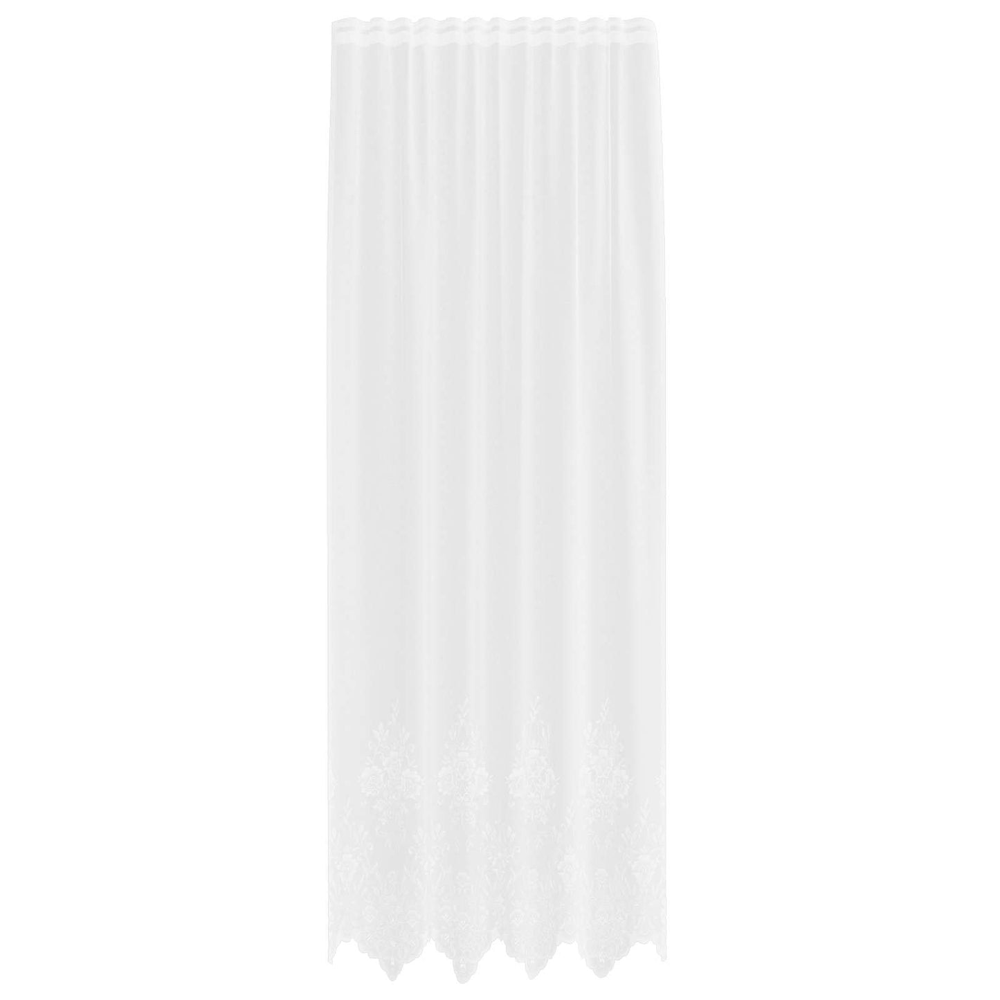Csipkés Függöny függönyökkel Fehér 280 x 150 cm Poliészter