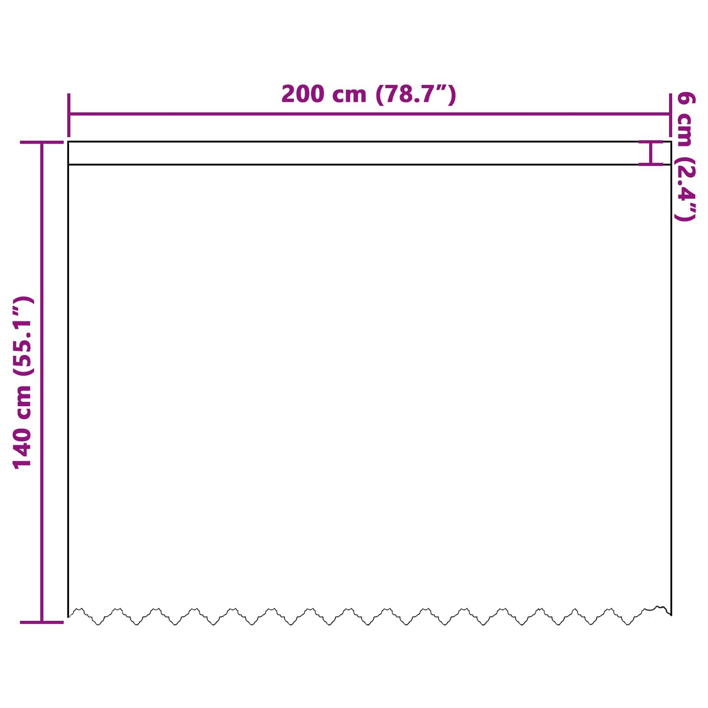 Csipkés Függöny függönyökkel Fehér 140 x 200 cm Poliészter