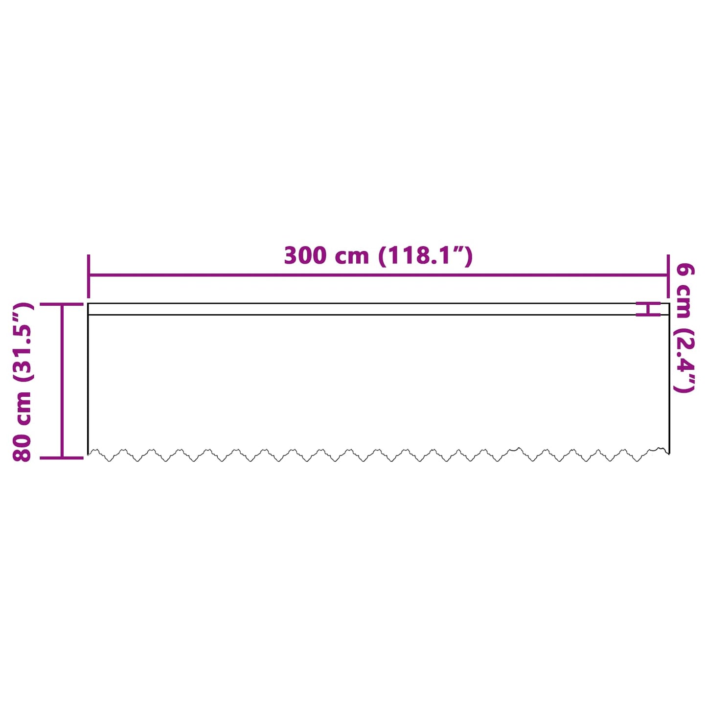 Csipkés Függöny függönyökkel Fehér 80 x 300 cm Poliészter