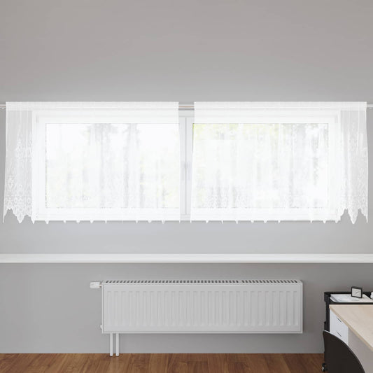 Csipkés Függöny függönyökkel Fehér 120 x 300 cm Poliészter