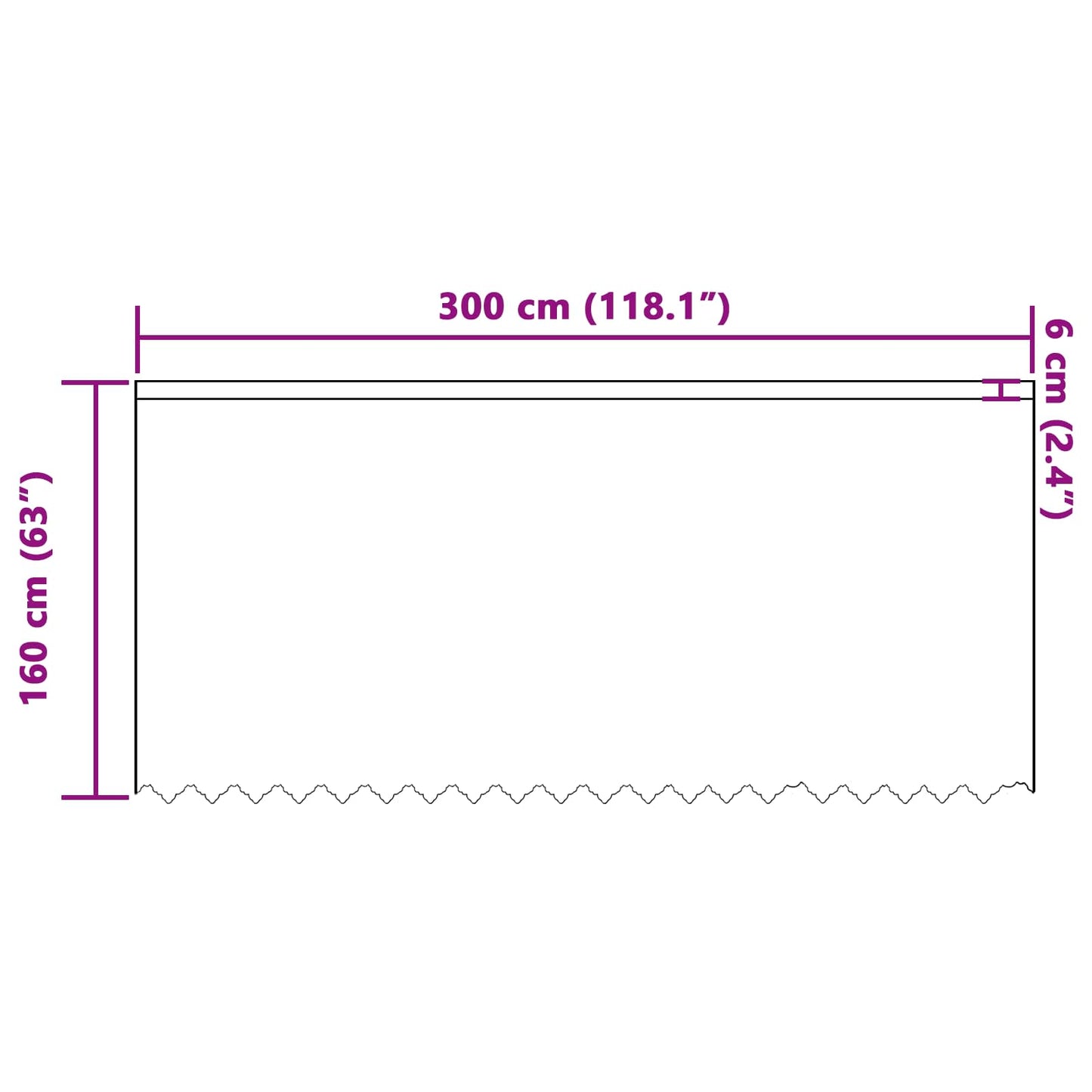 Csipkés Függöny függönyökkel Fehér 160 x 300 cm Poliészter