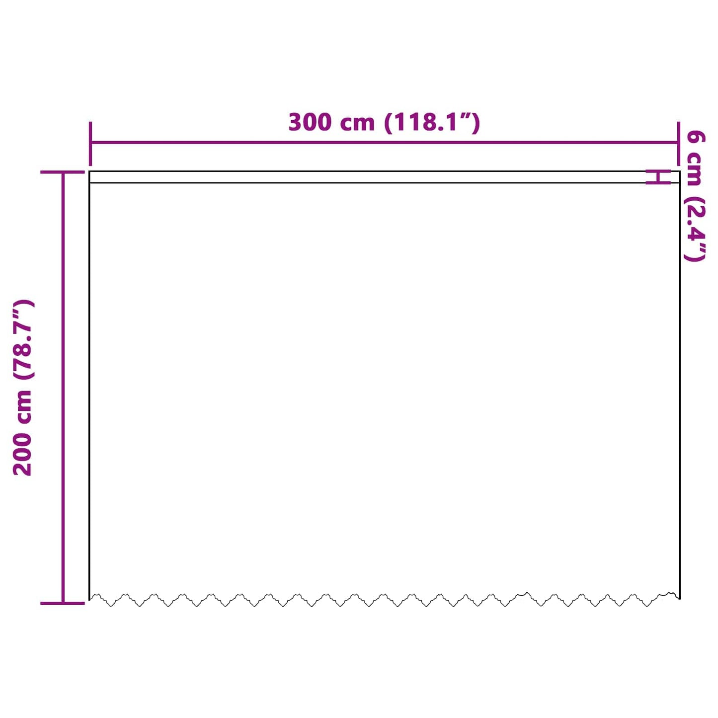 Csipkés Függöny függönyökkel Fehér 200 x 300 cm Poliészter