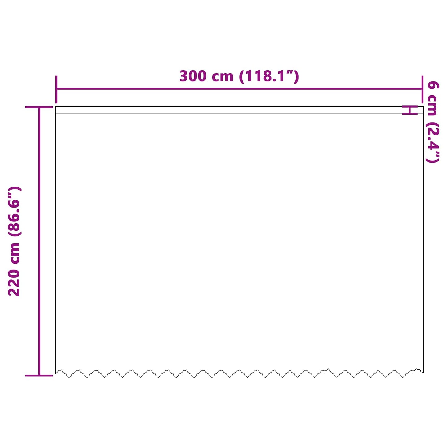 Csipkés Függöny függönyökkel Fehér 220 x 300 cm Poliészter