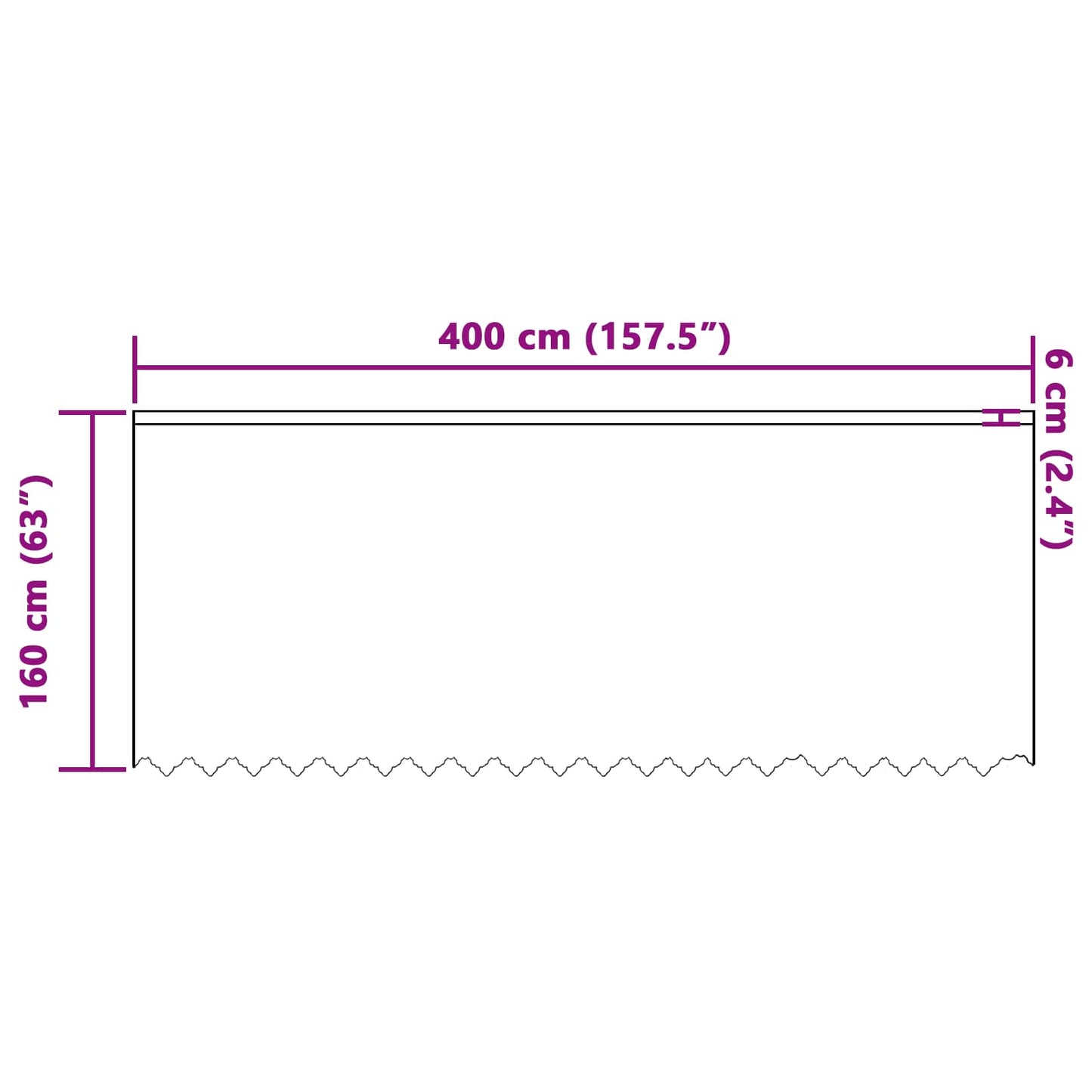 Csipkés Függöny függönyökkel Fehér 160 x 400 cm Poliészter