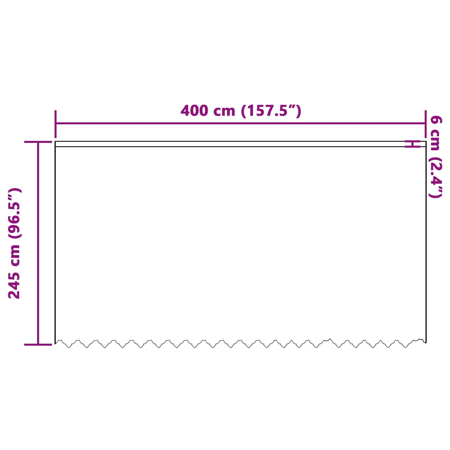 Csipkés Függöny függönyökkel Fehér 245 x 400 cm Poliészter