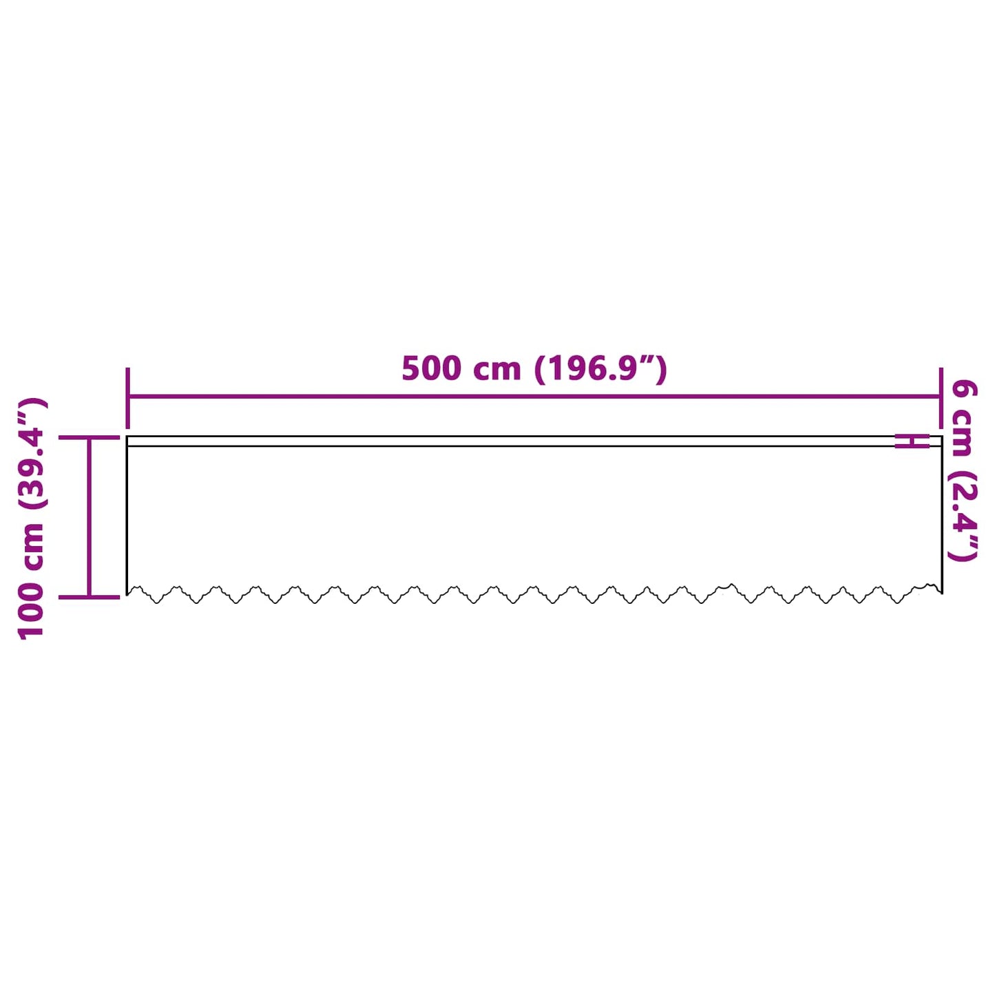 Csipkés Függöny függönyökkel Fehér 100 x 500 cm Poliészter