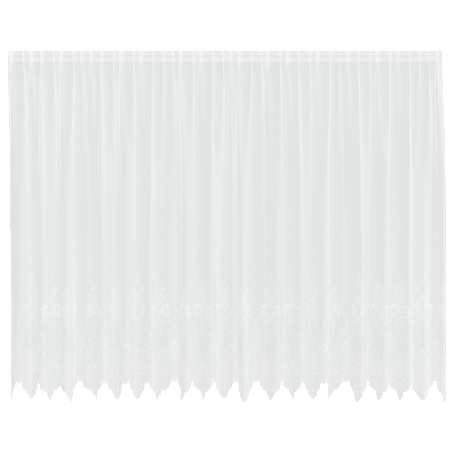 Csipkés Függöny függönyökkel Fehér 200 x 500 cm Poliészter