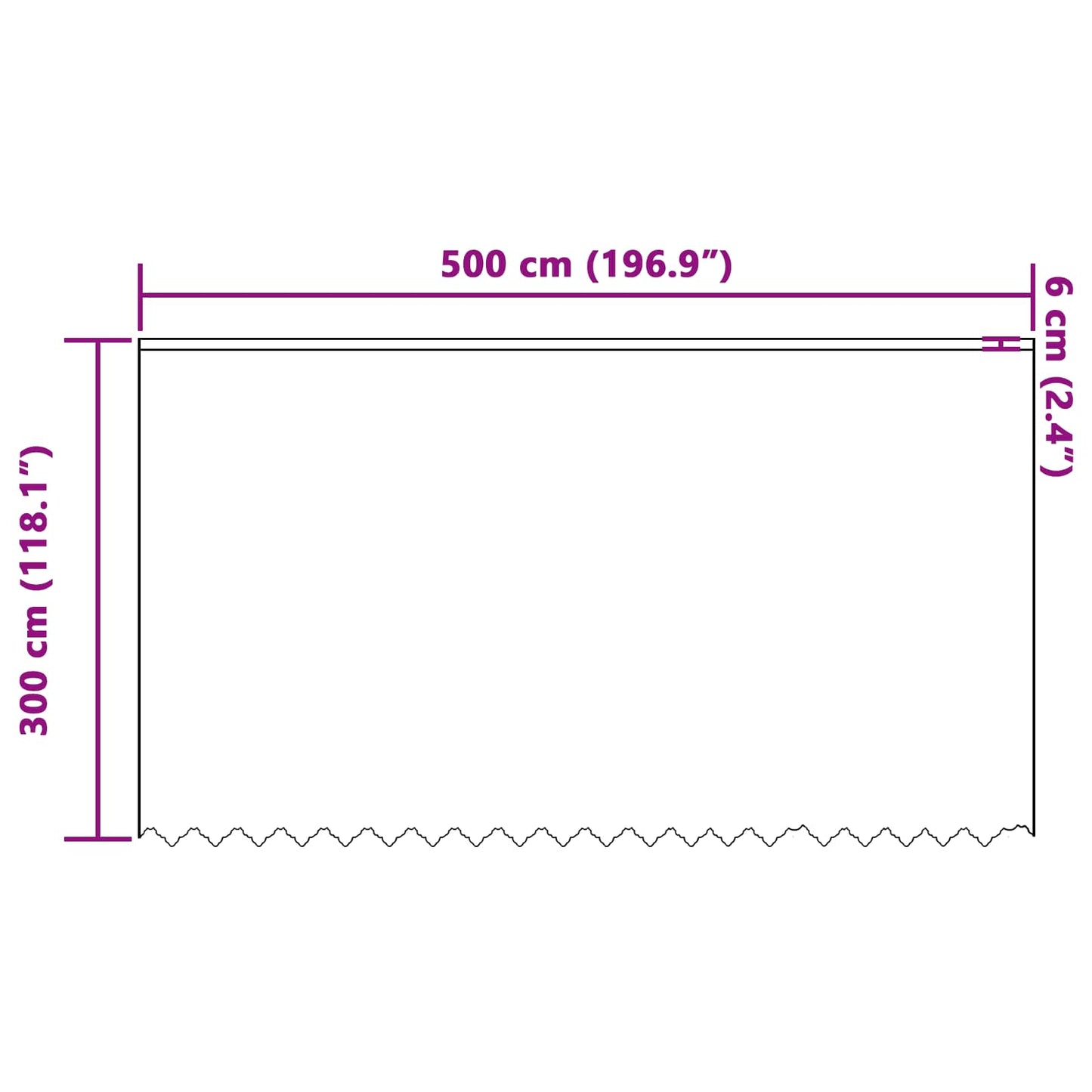 Csipkés Függöny függönyökkel Fehér 300 x 500 cm Poliészter