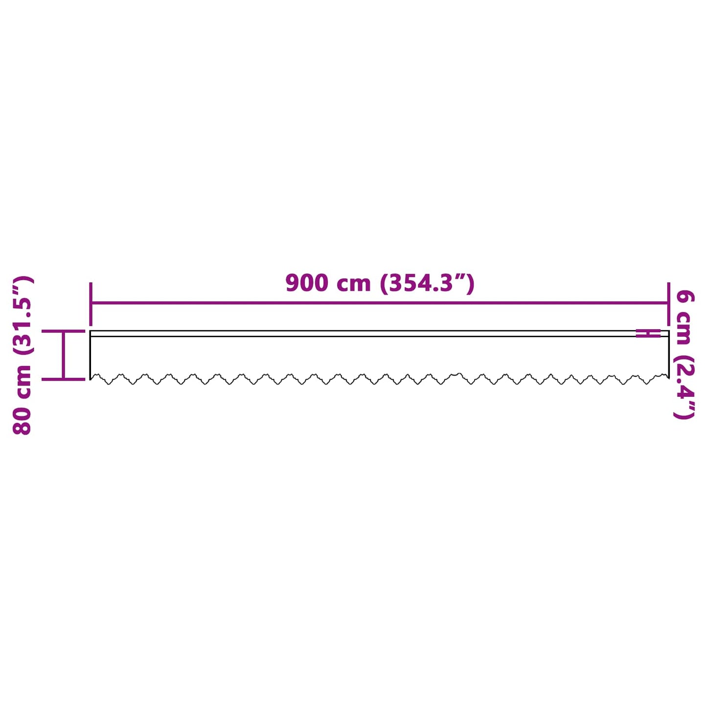 Csipkés Függöny függönyökkel Fehér 80 x 900 cm Poliészter