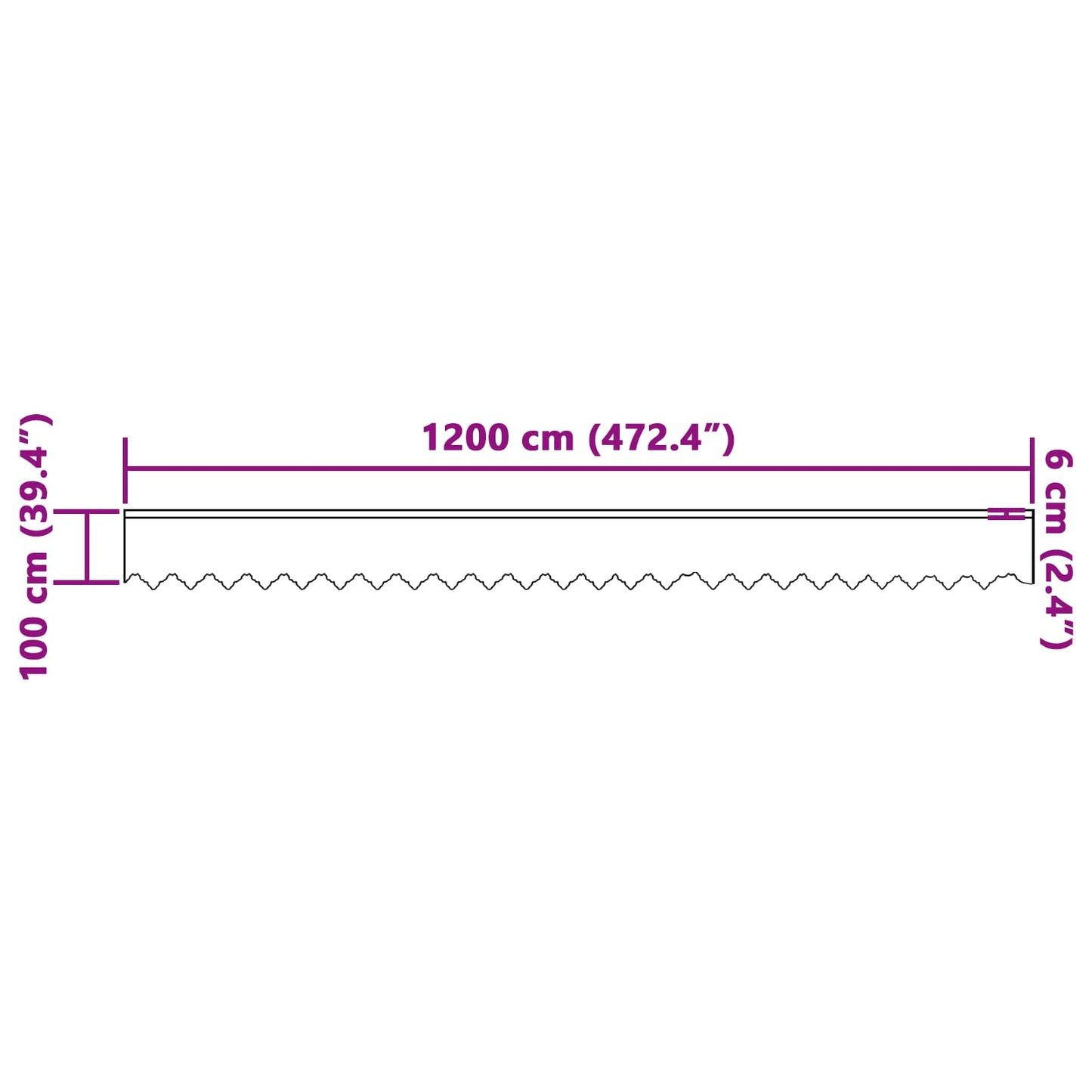 Csipkés Függöny függönyökkel Fehér 100 x 1200 cm Poliészter