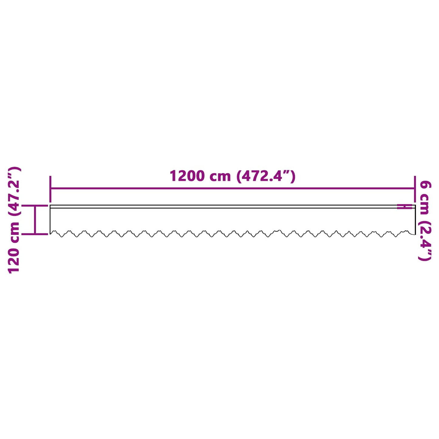 Csipkés Függöny függönyökkel Fehér 120 x 1200 cm Poliészter
