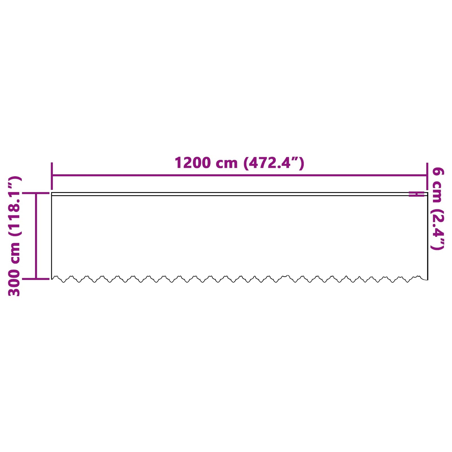 Csipkés Függöny függönyökkel Fehér 300 x 1200 cm Poliészter