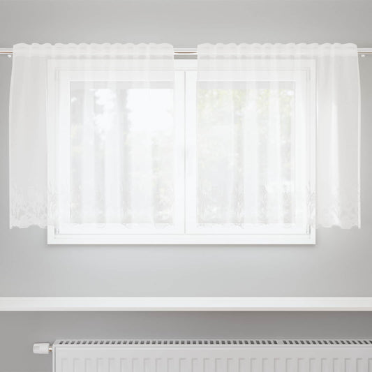 Csipkés Függöny függönyökkel Fehér 100 x 150 cm Poliészter