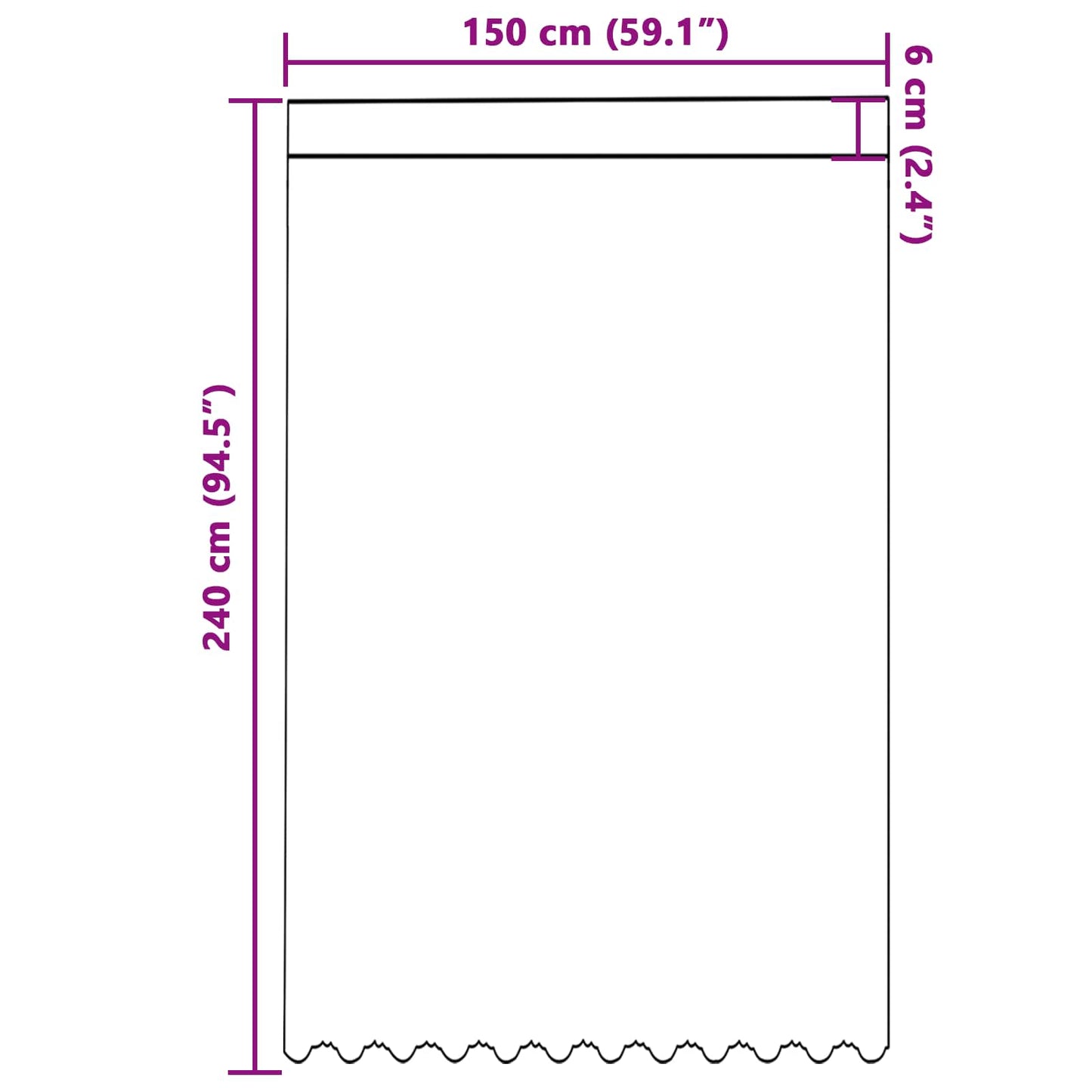 Csipkés Függöny függönyökkel Fehér 240 x 150 cm Poliészter
