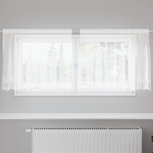 Csipkés Függöny függönyökkel Fehér 100 x 200 cm Poliészter