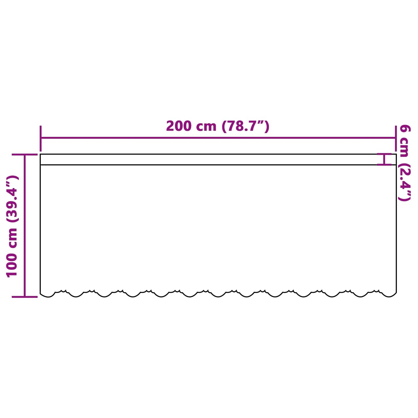 Csipkés Függöny függönyökkel Fehér 100 x 200 cm Poliészter