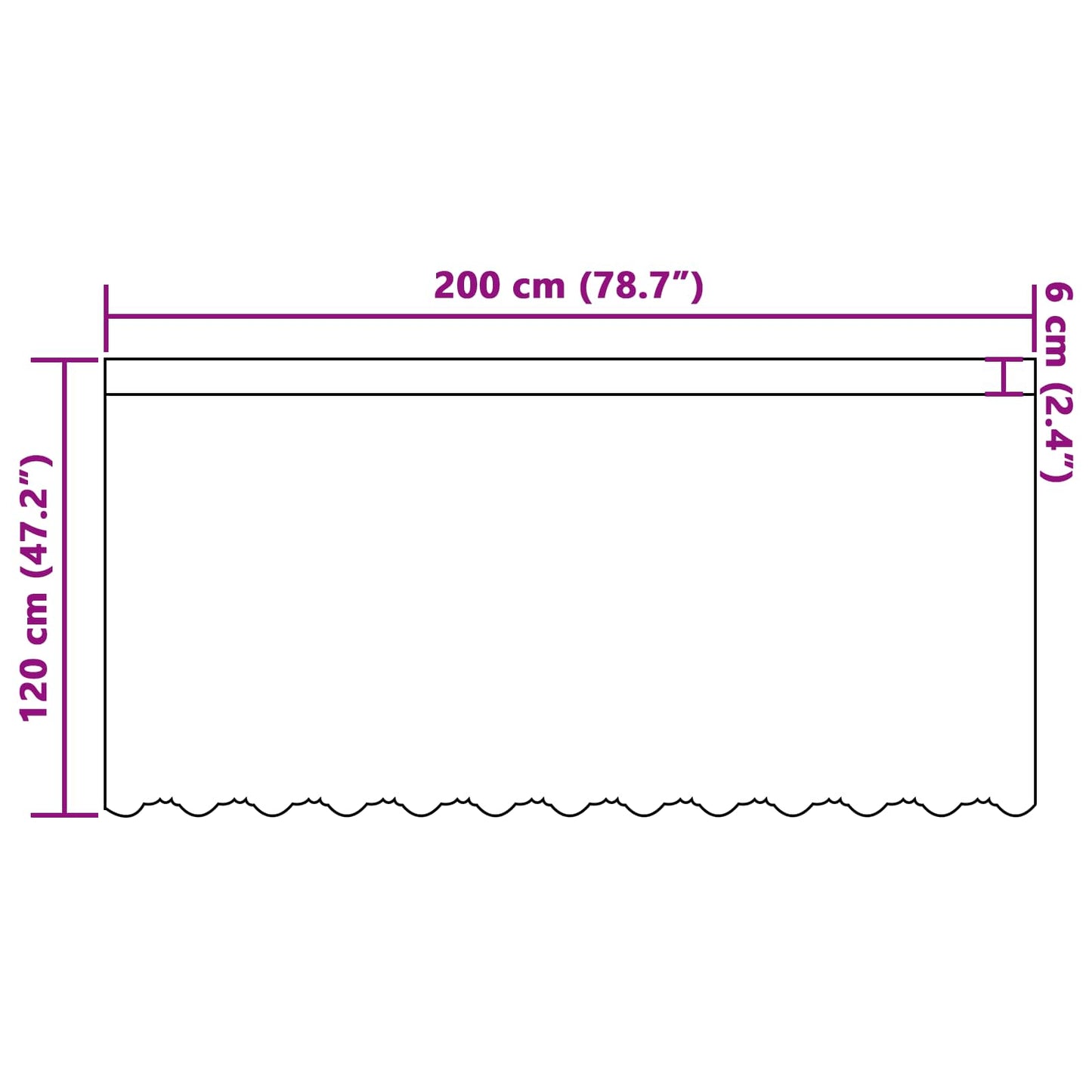 Csipkés Függöny függönyökkel Fehér 200 x 120 cm Poliészter