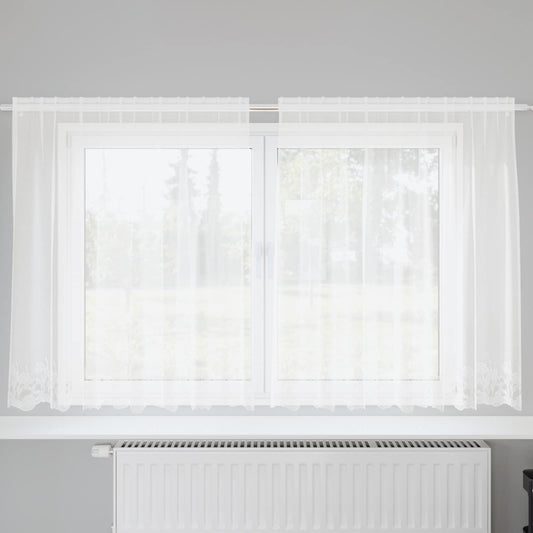 Csipkés Függöny függönyökkel Fehér 140 x 200 cm Poliészter