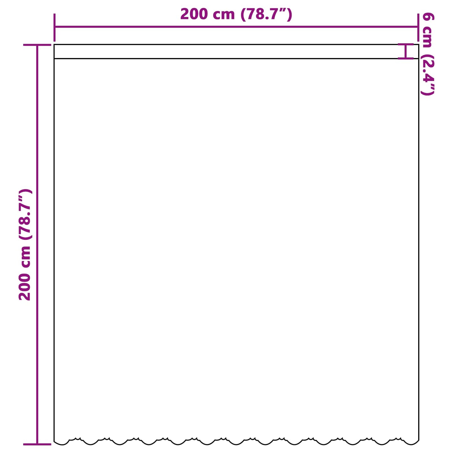 Csipkés Függöny függönyökkel Fehér 200 x 200 cm Poliészter