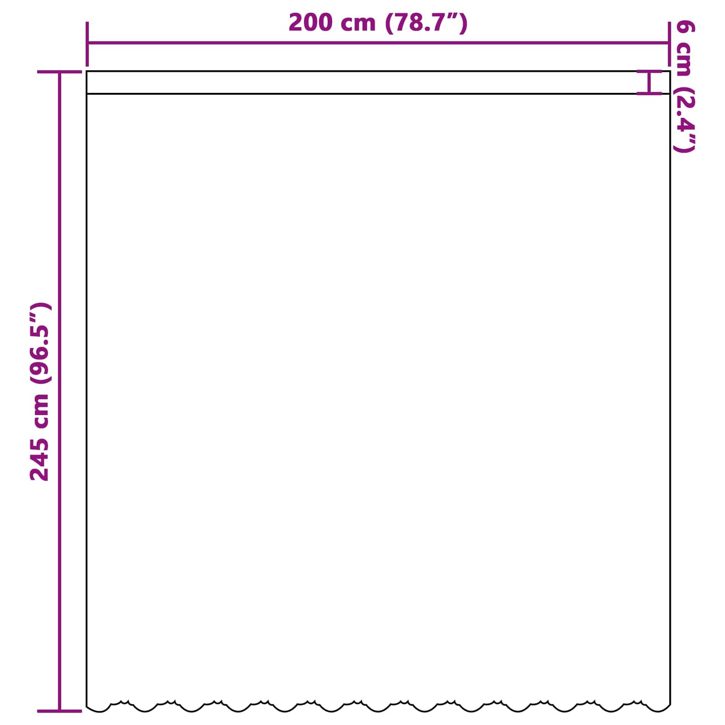 Csipkés Függöny függönyökkel Fehér 245 x 200 cm Poliészter