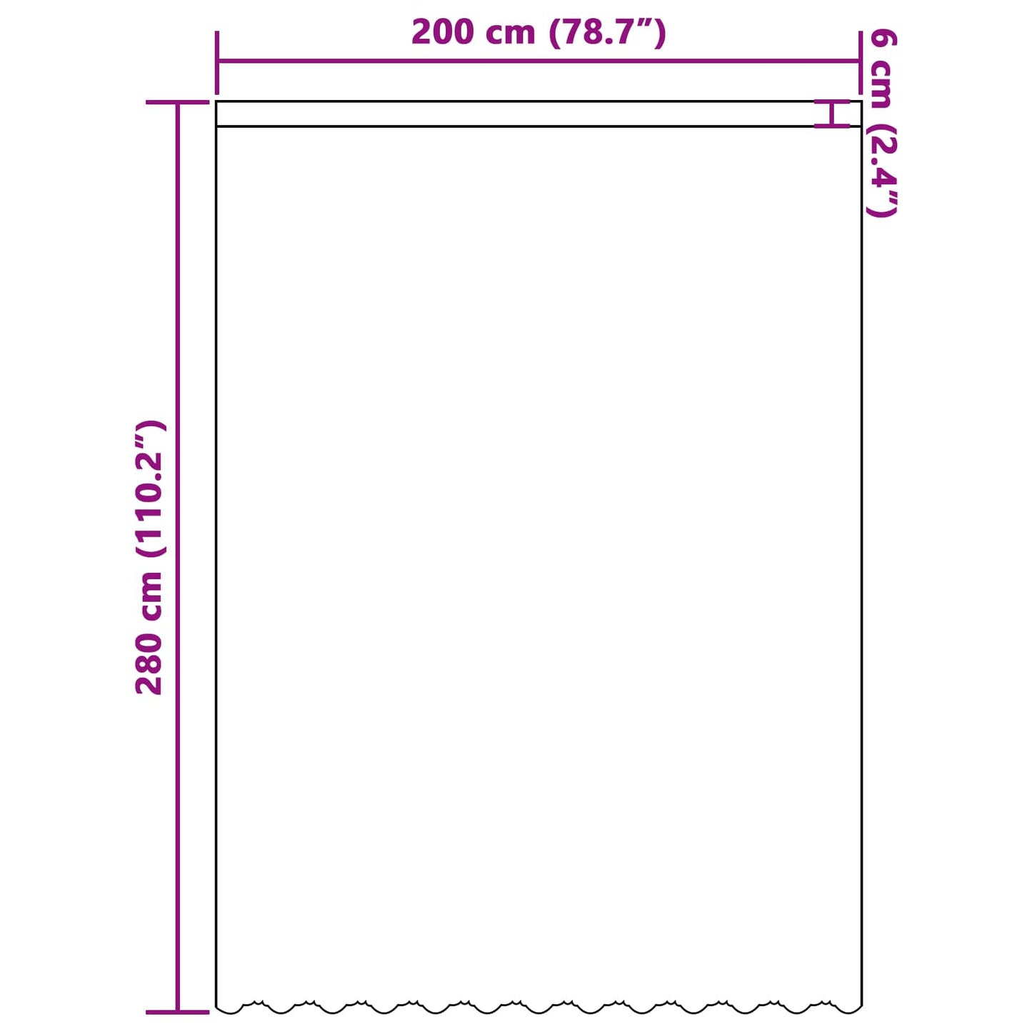 Csipkés Függöny függönyökkel Fehér 280 x 200 cm Poliészter