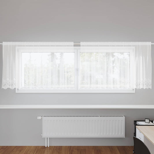 Csipkés Függöny függönyökkel Fehér 120 x 300 cm Poliészter