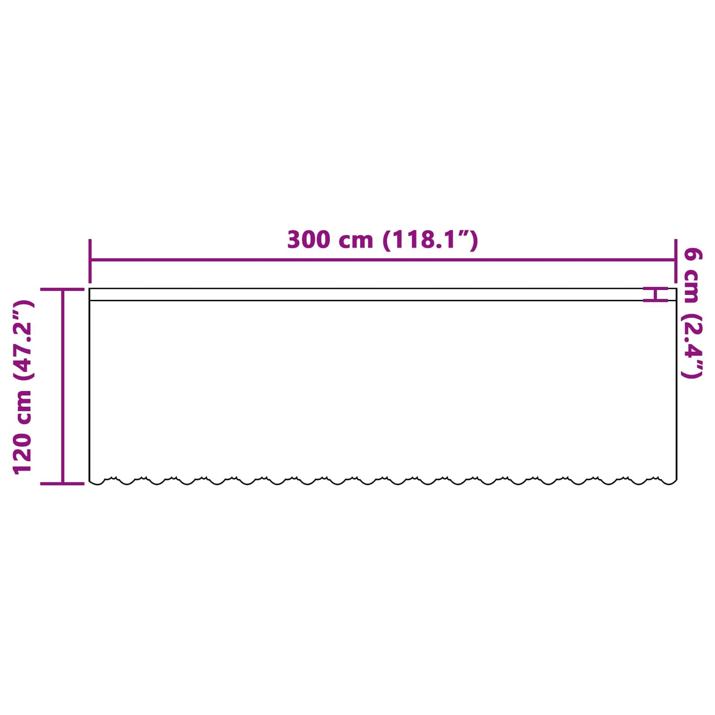 Csipkés Függöny függönyökkel Fehér 120 x 300 cm Poliészter