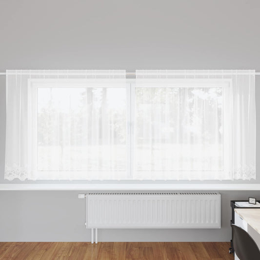 Csipkés Függöny függönyökkel Fehér 180 x 300 cm Poliészter