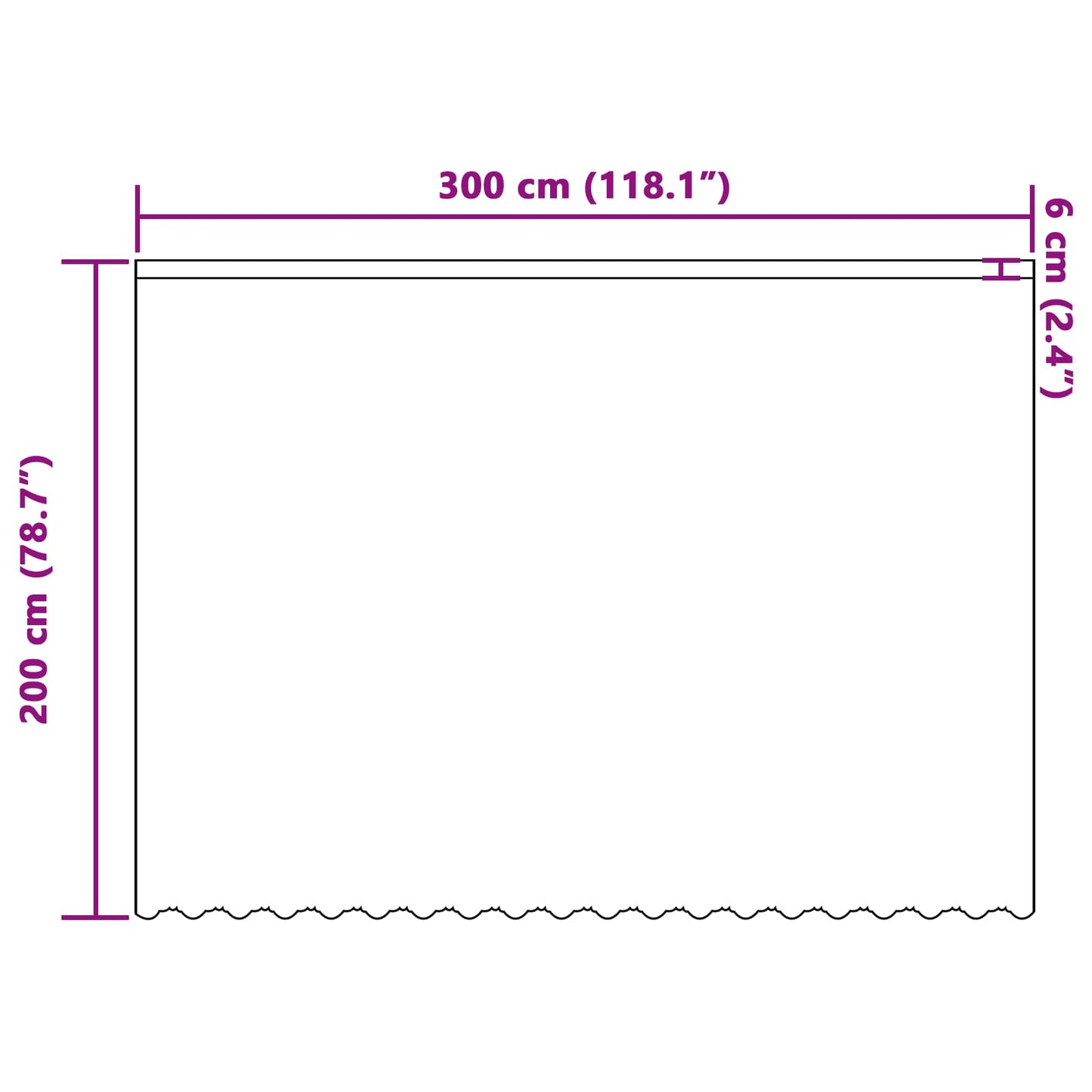Csipkés Függöny Fehér 200 x 300 cm Poliészter