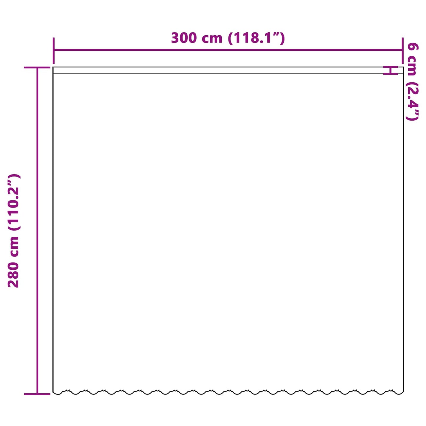 Csipkés Függöny függönyökkel Fehér 280 x 300 cm Poliészter