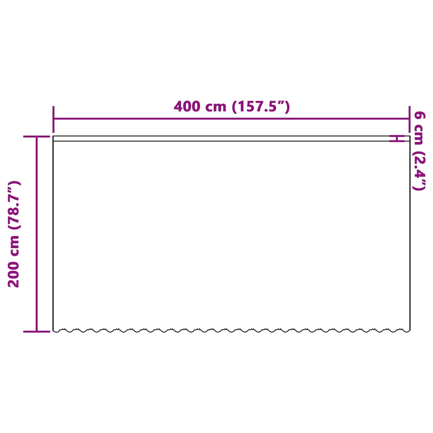 Csipkés Függöny függönyökkel Fehér 200 x 400 cm Poliészter