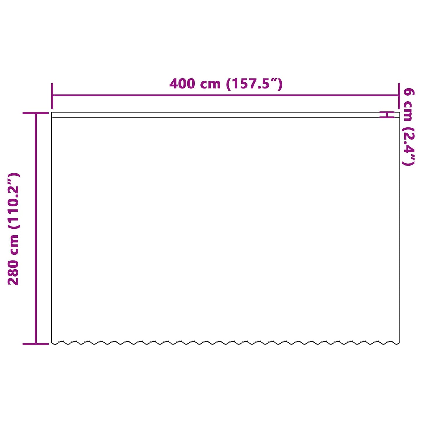Csipkés Függöny függönyökkel Fehér 280 x 400 cm Poliészter