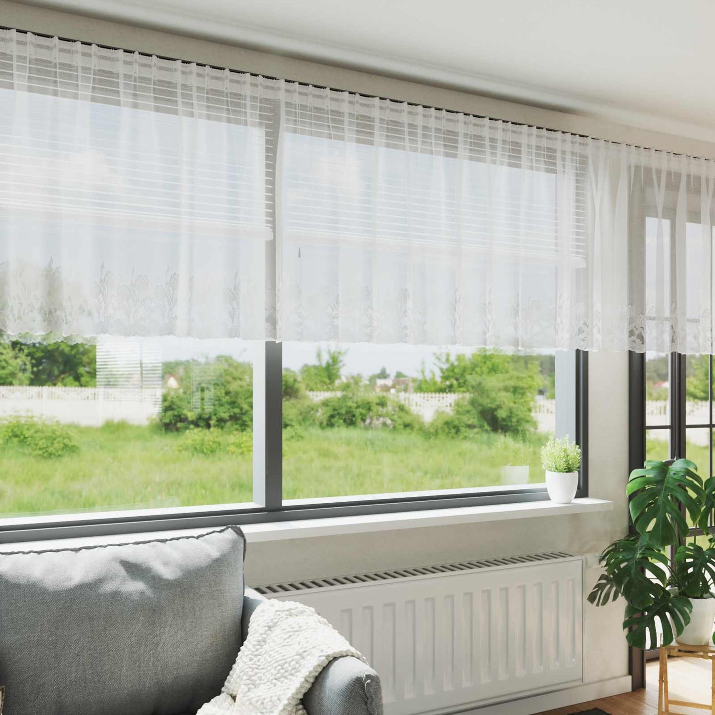Csipkés Függöny Fehér 80 x 500 cm Poliészter