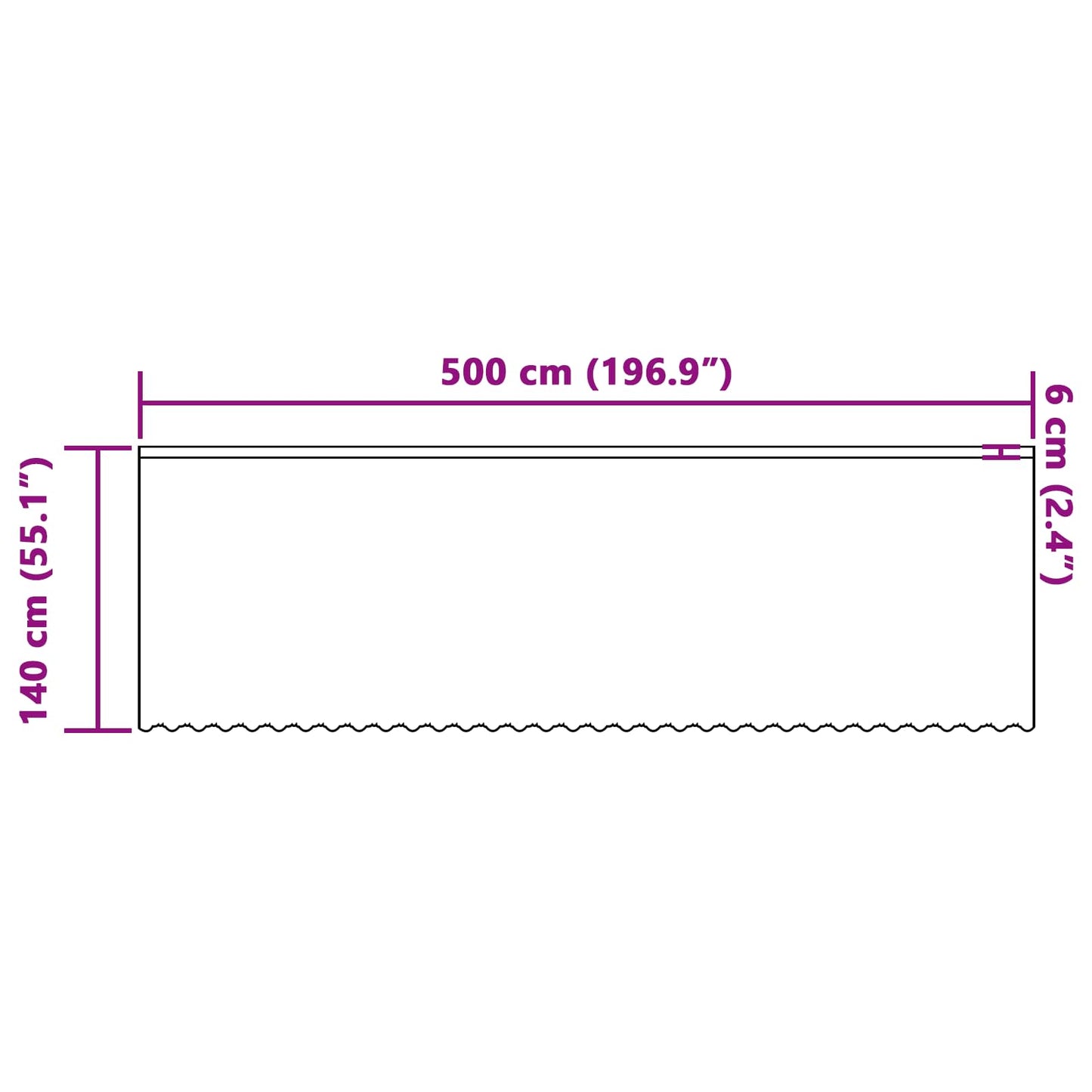 Csipkés Függöny függönyökkel Fehér 140 x 500 cm Poliészter
