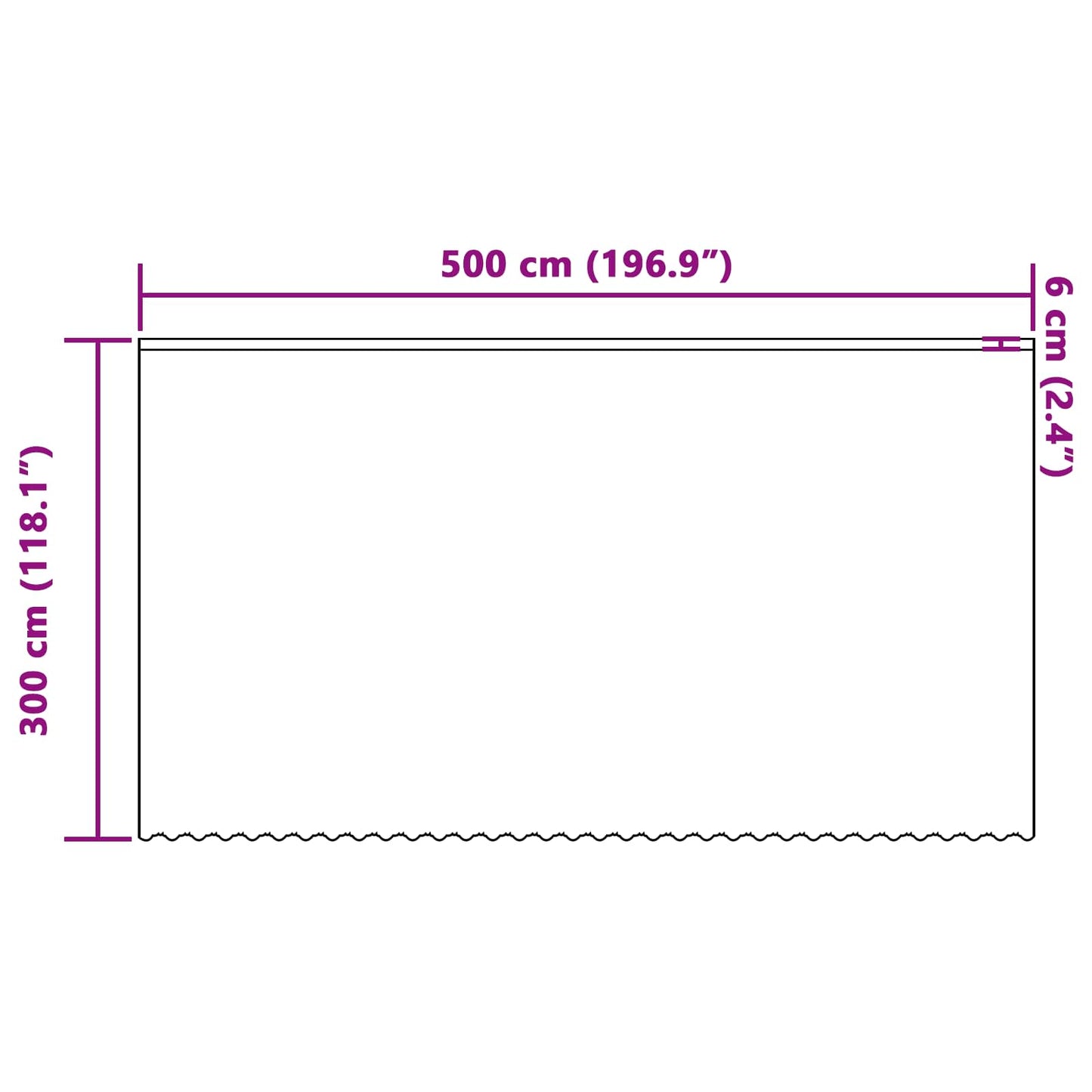 Csipkés Függöny függönyökkel Fehér 300 x 500 cm Poliészter