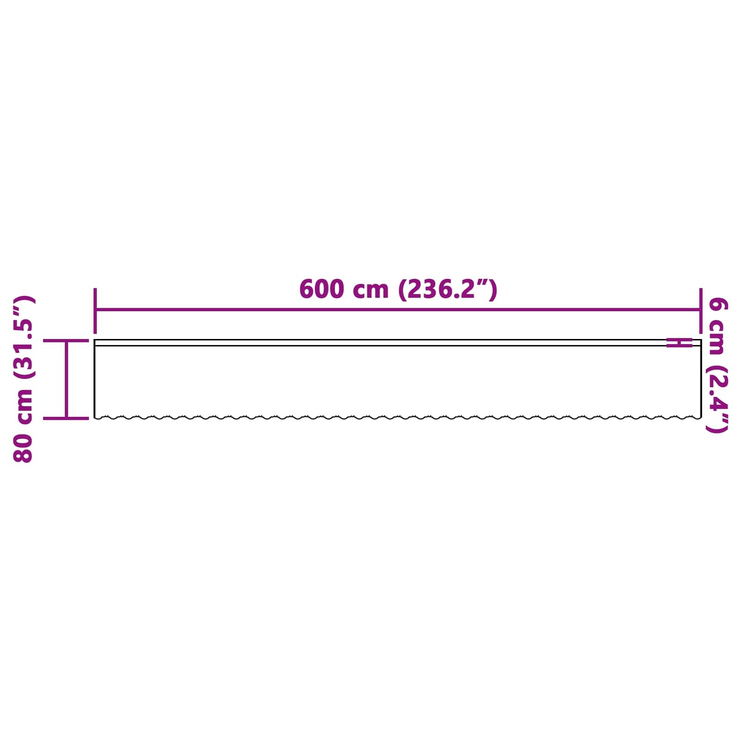 Csipkés Függöny Fehér 80 x 600 cm Poliészter