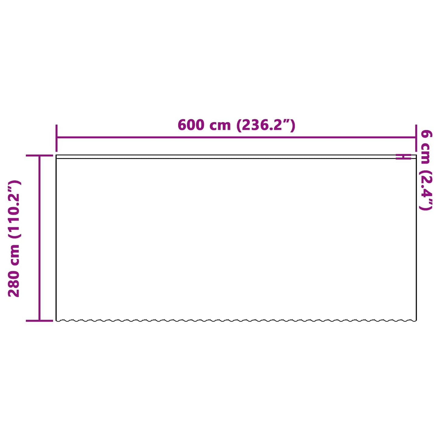 Csipkés Függöny függönyökkel Fehér 280 x 600 cm Poliészter