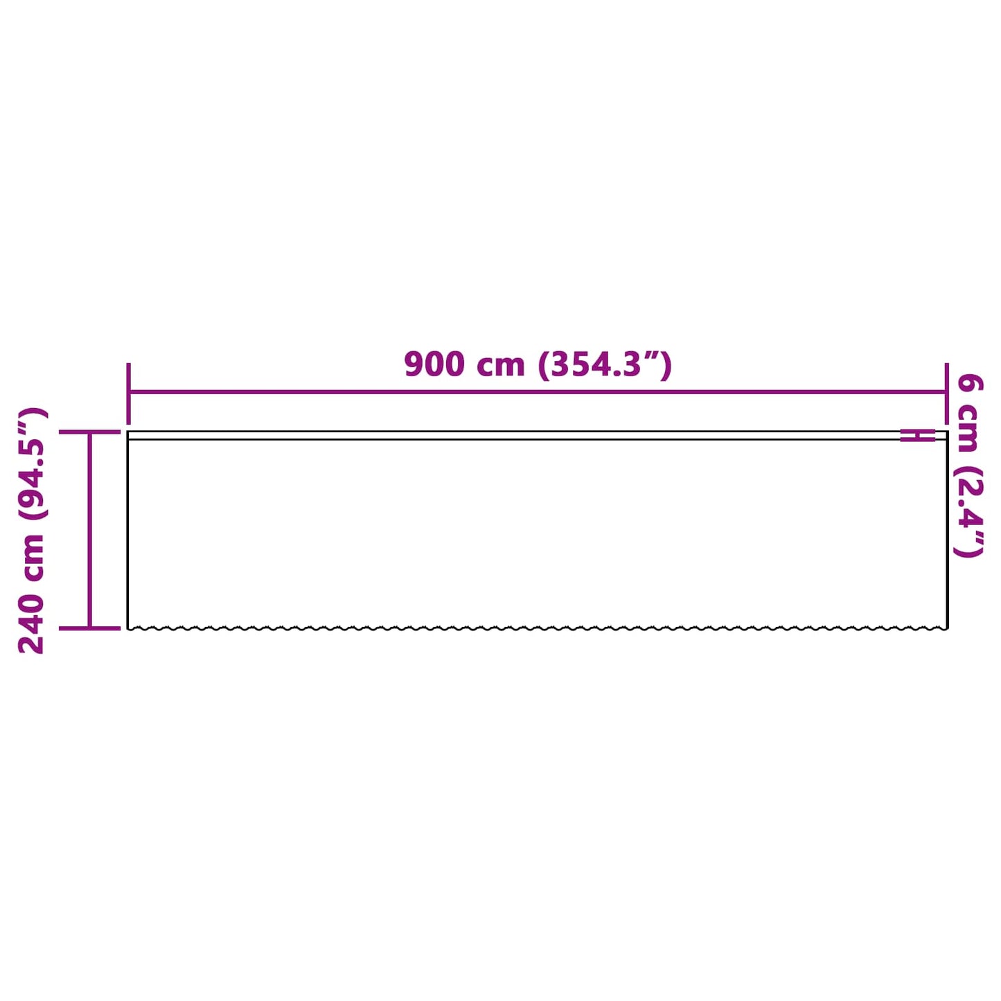 Csipkés Függöny függönyökkel Virágos Fehér 240x900cm Poliészter