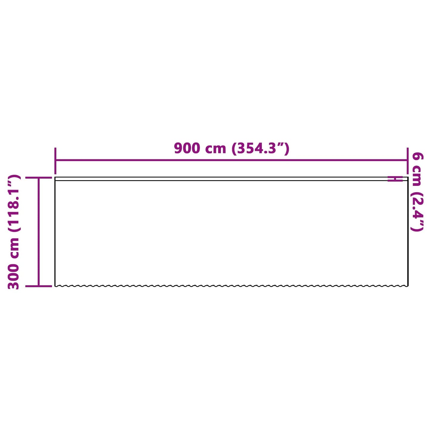 Csipkés Függöny függönyökkel Fehér 300 x 900 cm Poliészter