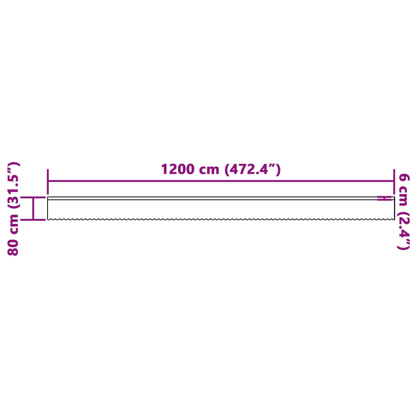 Csipkés Függöny függönyökkel Fehér 80 x 1200 cm Poliészter