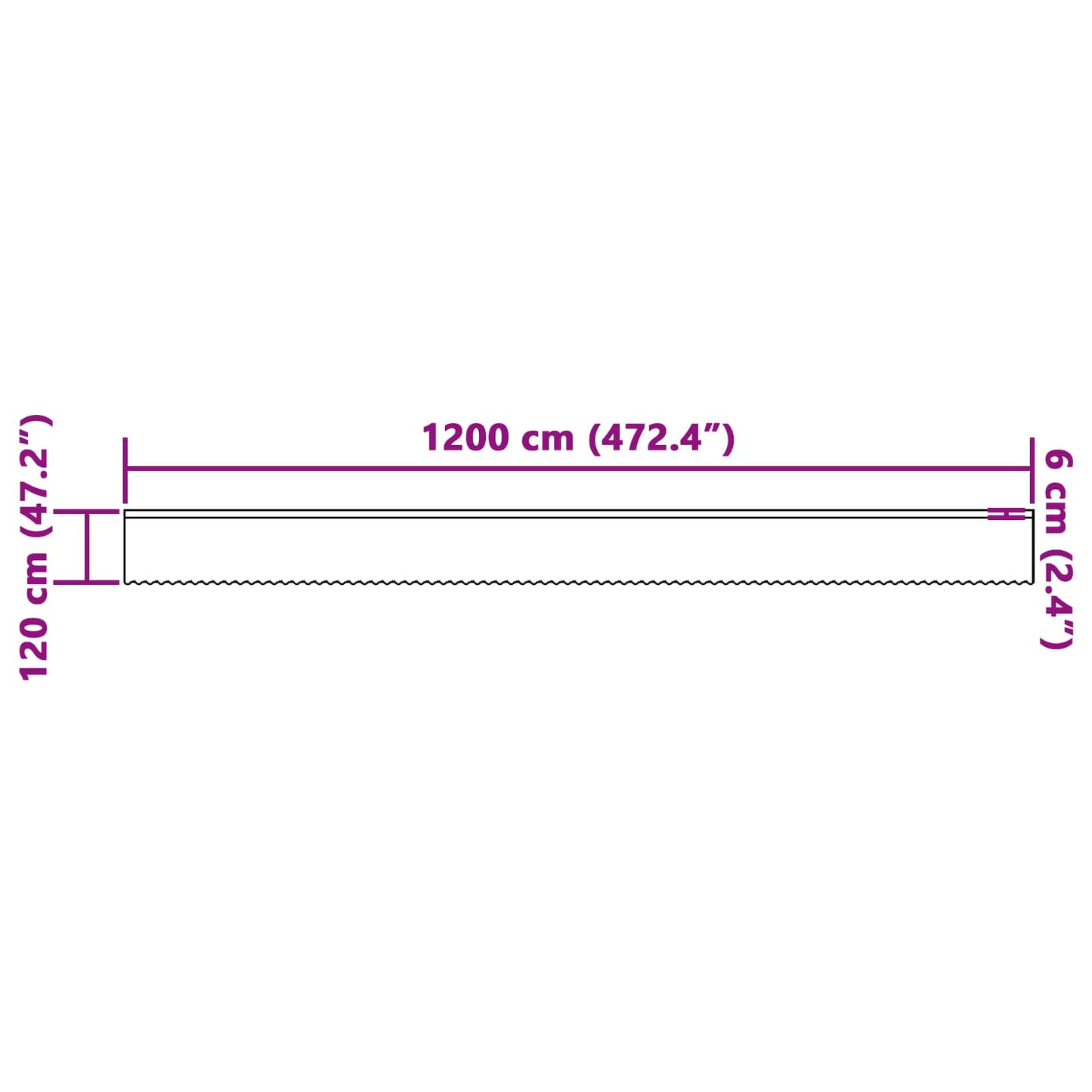 Csipkés Függöny függönyökkel Fehér 120 x 1200 cm Poliészter