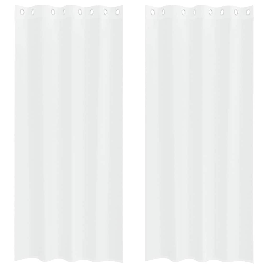Voile Függöny 2 db Fehér 260 x 140 cm Poliészter