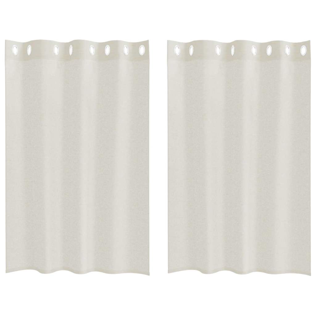Voile Függöny függönyökkel 2 pcs Krém 140 x 140 cm Poliészter