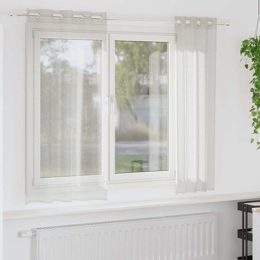 Voile Függöny függönyökkel 2 pcs Krém 175 x 140 cm Poliészter