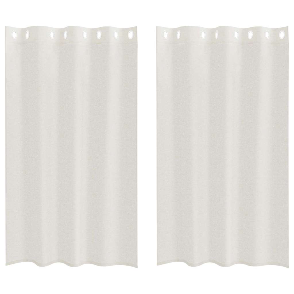 Voile Függöny 2 db Krém 175 x 140 cm Poliészter